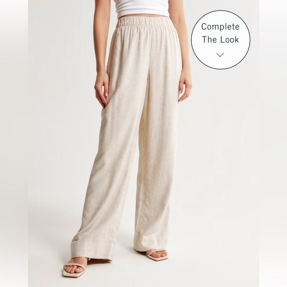 NWT Abercrombie Linen Blend Pants in Color beige